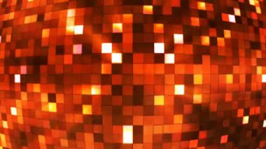 Yayın: Twinkling Hi-Tech Squares Globe, Red Orange, Abstract, Loopable, 4k