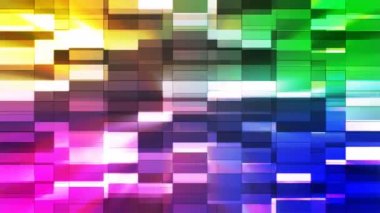 Parıldayan Yatay Küçük Kare Yüksek Teknolojik Çubuklar, Çoklu Renkler, Soyut, Döngü, 4k