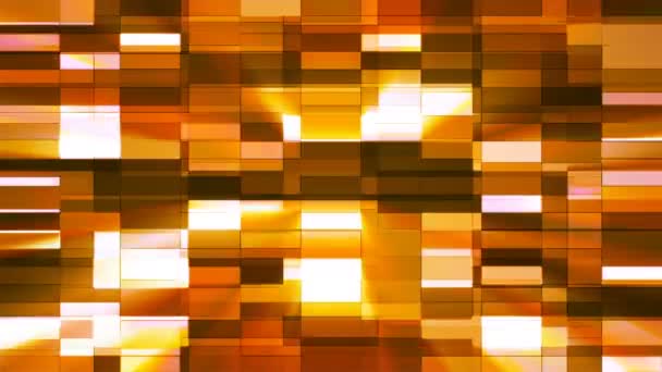 闪烁的水平小方块高科技杆 橙色金 — 图库视频影像
