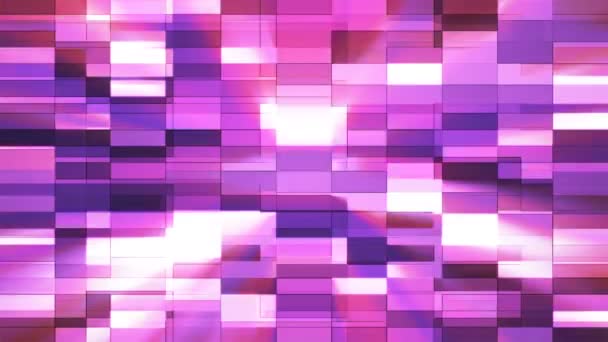 Twinkling Horizontal Small Squared Tech Bars Magenta Purple Abstract Loop — Vídeo de Stock