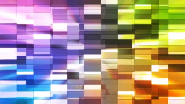 Twinkling Horizontal Small Squared Tech Bars Multi Color Abstract Loop — Vídeo de Stock