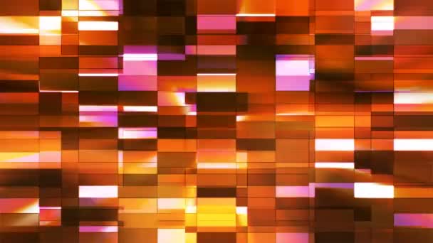Twinkling Horizontal Small Squared Tech Bars Golden Orange Abstract Loop — стокове відео