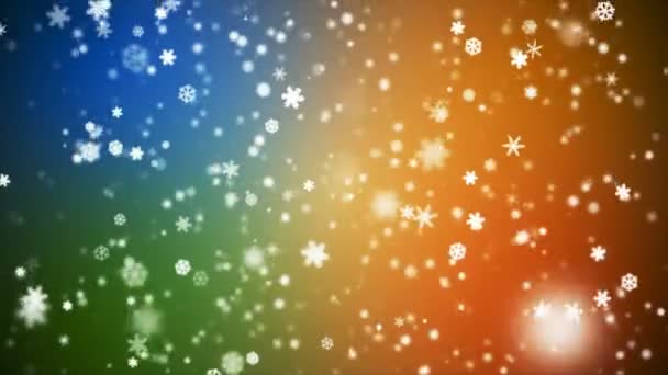 Broadcast Snow Flakes Multi Color Events Loopable — Vídeo de Stock