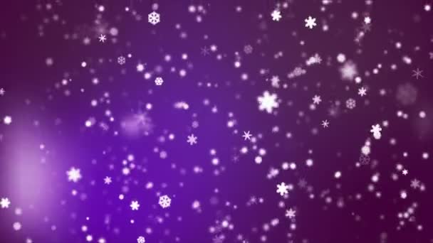Трансляция Снежные Флаги Фиолетовый Фиолетовый Озил Loopable — стоковое видео