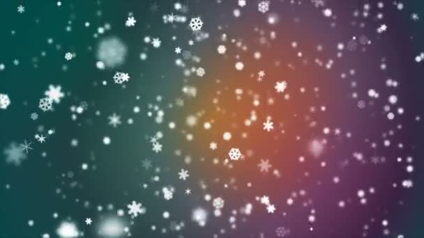 Uitzending Sneeuwvlokken Multi Color Evenementen Loopbaar — Stockvideo