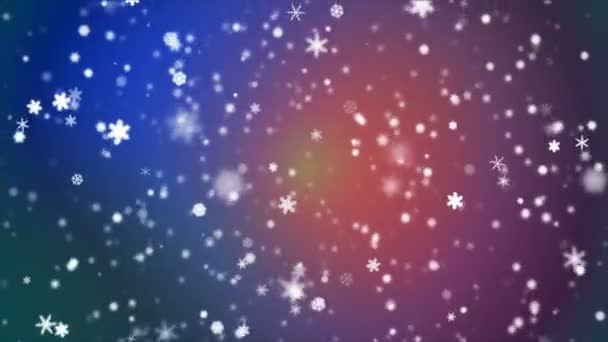 Broadcast Snow Flakes Multi Color Events Loopable — Vídeo de Stock