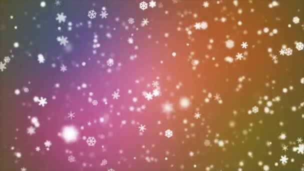 Broadcast Snow Flakes Multi Color Events Loopable — Vídeo de Stock