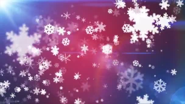 Broadcast Snow Flakes Red Blue Events Loopable — Stockvideo