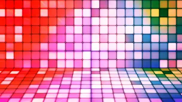 Broadcast Twinkling Tech Cubes Stage Multi Color Abstract Loopable — Vídeo de stock