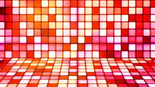 Broadcast Twinkling Tech Cubes Stage Czerwona Pomarańcza Streszczenie Pętla — Wideo stockowe