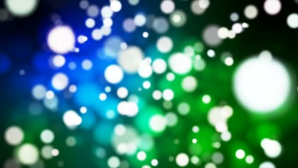 Uitzending Light Bokeh Blauw Groen Evenementen Loopbaar — Stockvideo