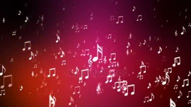 Rising Music Notes, Red Magenta, Events, Loopable, 4k