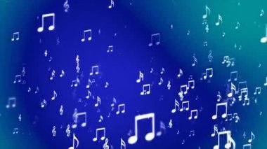 Rising Music Notes, Cyan Blue, Events, Loopable, 4k