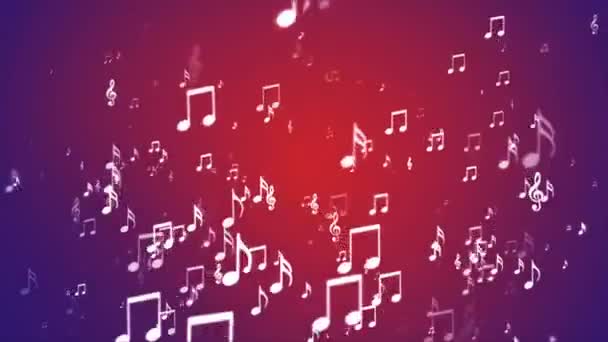 Broadcast Rising Music Notes Red Purple Events Loopable — Vídeo de Stock