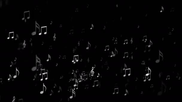 Broadcast Rising Music Notes Grayscale Events Loopable — Video