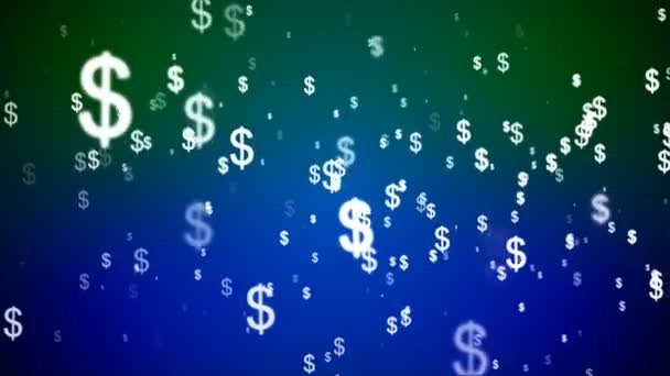 Chuveiro Dinheiro Transmitido Verde Azul Corporativo Loopable — Vídeo de Stock