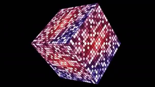 Uitzending Tech Twinkelende Spinning Diamond Magenta Purple Alpha Loop — Stockvideo
