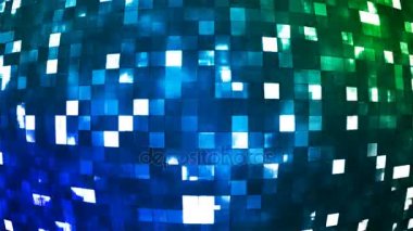 Yayın Firey Light Hi-Tech Squares Globe, Blue Green, Abstract, Loopable, 4k