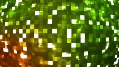 Yayın Firey Light Hi-Tech Squares Globe, Green Orange, Abstract, Loop, 4k