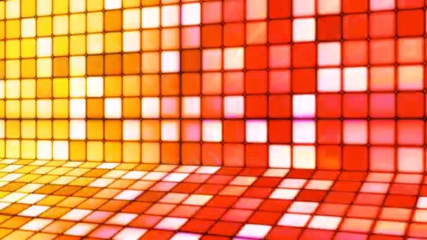 Broadcast Twinkling Tech Cubes Stage Red Yellow Abstract Loopable — Stockvideo