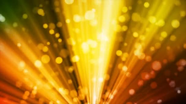 Bokeh Luz Transmissão Laranja Verde Dourado Eventos Loopable — Vídeo de Stock