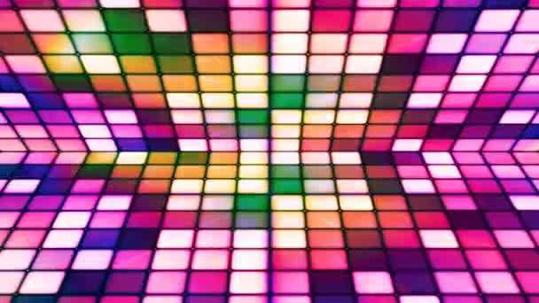 Broadcast Twinkling Tech Cubes Stage Multi Color Abstract Loopable — Vídeo de stock