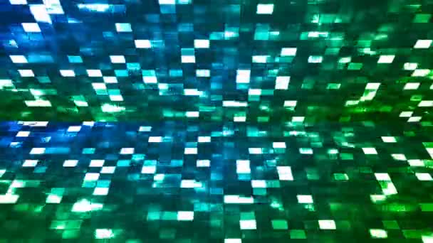 Uitzending Firey Light Tech Pleinen Stage Blauw Groen Abstract Loopbaar — Stockvideo