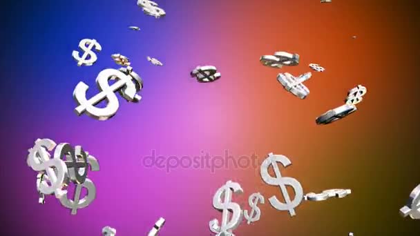 Broadcast Money Shower Multi Color Corporate Loopable — Stock Video