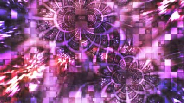 Twins Abstrab Tech Light Patterns Purple Loopable — стоковое видео