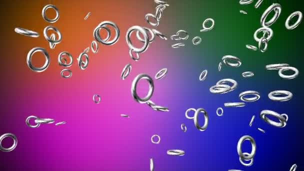 Broadcast Falling Tech Rings Multi Color Events Loopable — Vídeo de stock