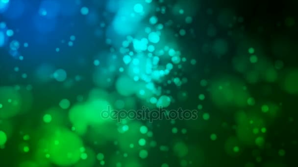 Uitzending Light Bokeh Blauw Groen Cyaan Evenementen Loopbaar — Stockvideo