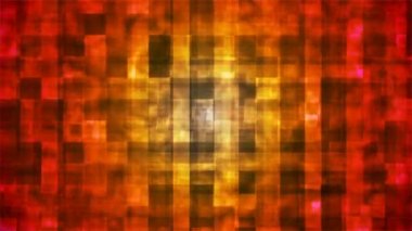 Yüksek teknoloji kareli duman desenleri, kırmızı sarı, soyut, döngüsel, 4k