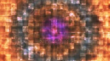 Yüksek teknoloji kareli duman desenleri, çok renkli, soyut, döngüsel, 4k