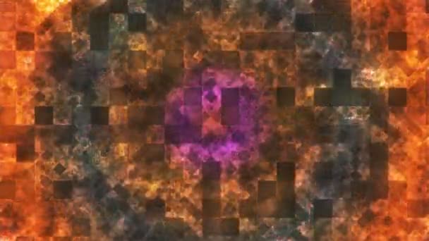Funkelnde Tech Quadrat Diamant Lichtmuster Mehrfarbig Abstrakt Schleifenförmig — Stockvideo