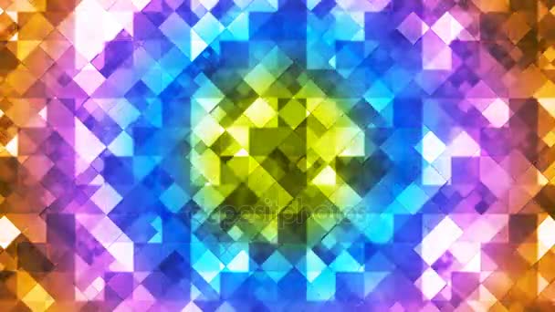 Funkelnde Tech Diamant Lichtmuster Mehrfarbig Abstrakt Schleifenlos — Stockvideo