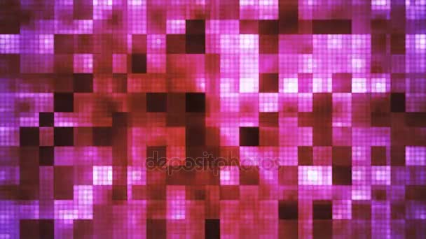 Twinkling Tech Cubic Smoke Light Patterns Magenta Purple Abstract Loopable — Vídeo de stock
