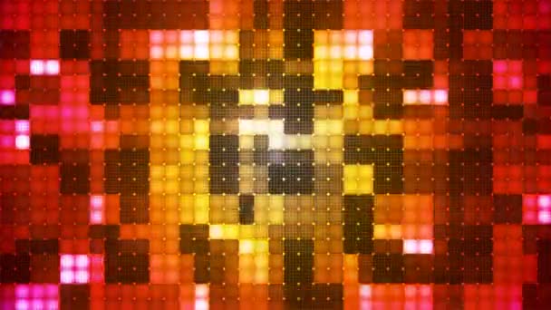 Twinkling Tech Cubic Diamond Light Patterns Red Yellow Abstract Loopable — стокове відео