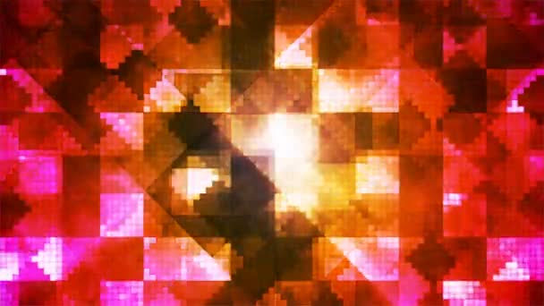 Broadcast Tech Diamond Shifting Patterns Red Yellow Abstract Loopable — стокове відео