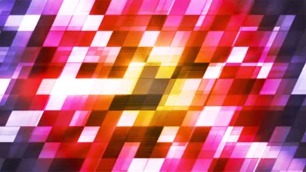 Funkelnde Tech Schräg Karierte Lichtmuster Mehrfarbig Abstrakt Schleifenförmig — Stockvideo