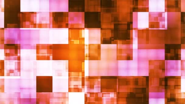 Twinkling Tech Squared Light Patterns Orange Magenta Abstract Loopable — Stock video