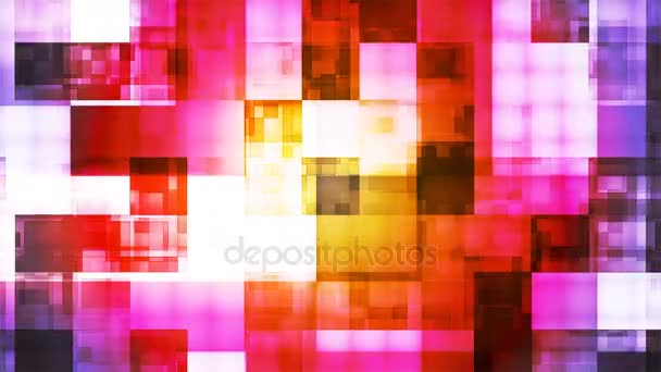 Twinkling Tech Squared Light Patterns Multi Color Abstract Loopable — Vídeos de Stock