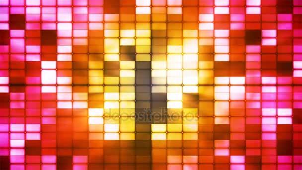 Twinkling Tech Cubic Smoke Light Patterns Red Yellow Abstract Loopable — Stock Video