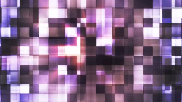 Twinkling Metal Tech Squared Light Patterns Purple Abstract Loopable — Vídeo de stock