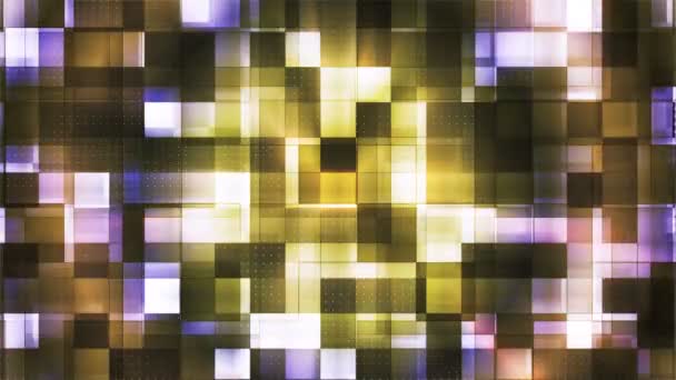 Funkelnde Metall Tech Quadratische Lichtmuster Mehrfarbig Abstrakt Schleifenförmig — Stockvideo