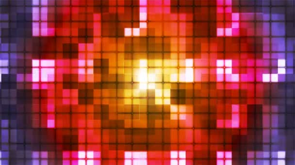 Twinkling Tech Cubic Squared Light Patterns Multi Color Abstract Loopable — Vídeo de stock