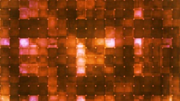 Blinkande Högteknologiska Cubic Diamond Ljusmönster Gyllene Orange Abstrakt Loopable — Stockvideo