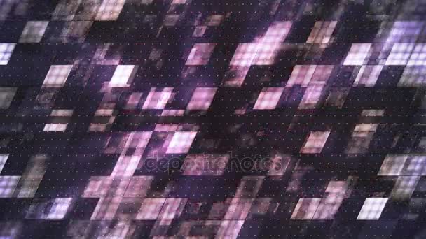 Metal Tech Slant Squared Smoke Patterns Purple Grey Abstract Loopable — Stock Video