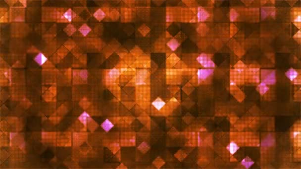 Twinkelende Tech Cubic Diamond Light Patterns Oranje Abstract Loopbaar — Stockvideo