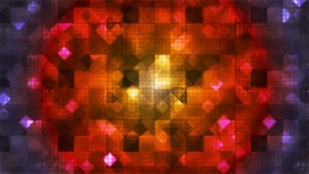 Twinkling Tech Cubic Diamond Light Patterns Red Yellow Abstract Loopable — Stock video