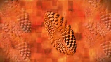 Hi-Tech Spinning Cubes World, Orange, Abstract, 3D, Loopable, HD